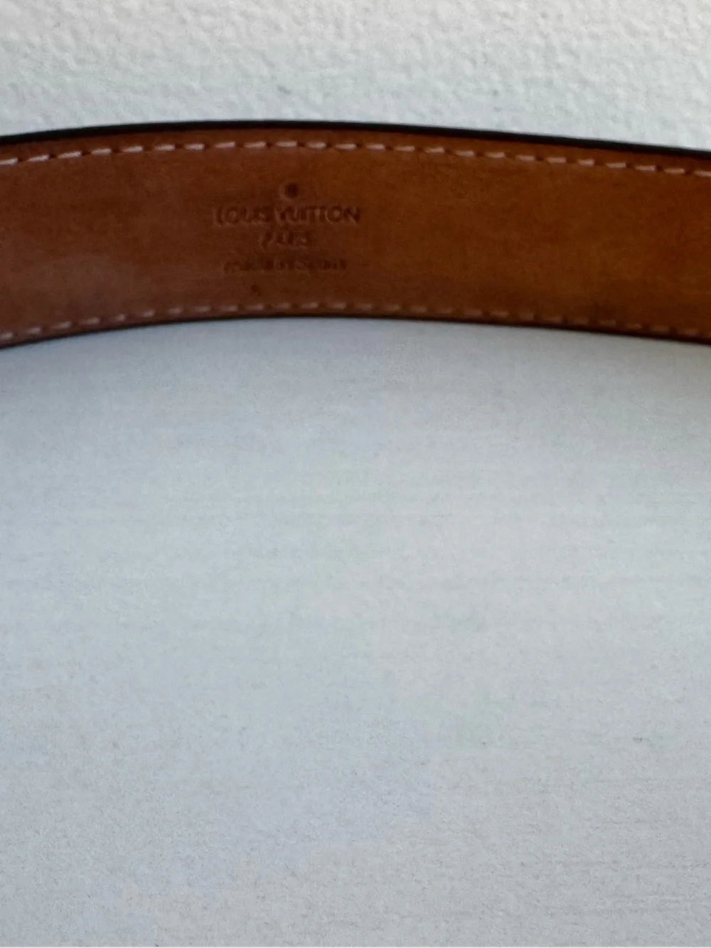 Louis Vuitton Brown Monogram Belt with Gold LV Buckle